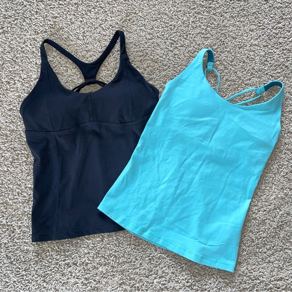 Prana Strappy Work Out Top Tank Momento Bundle Black Blue Size Small - Picture 1 of 9